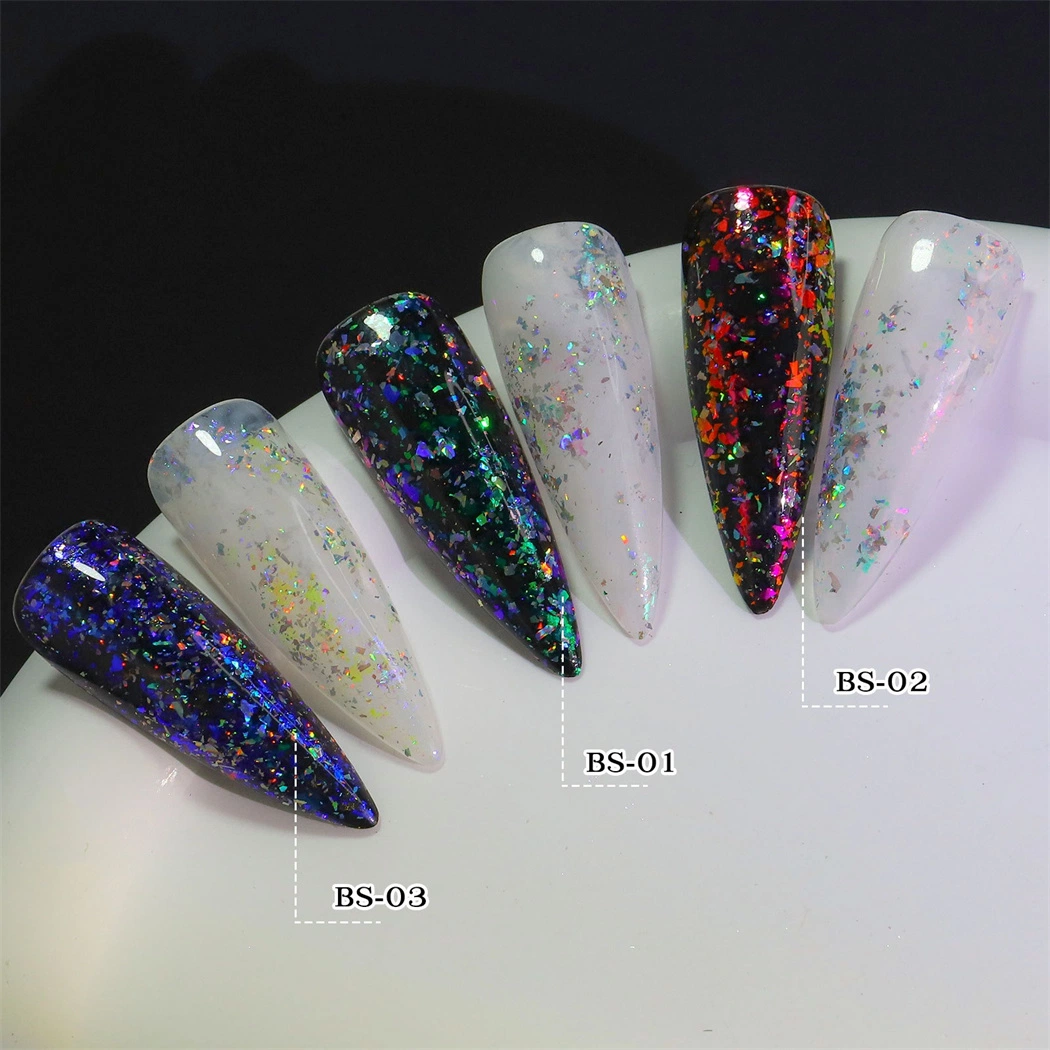 New Nail Sequins Aurora Laser Chameleon Magic Mirror Powderstar Foil Paillette Lrregular Nail Glitters Decorations