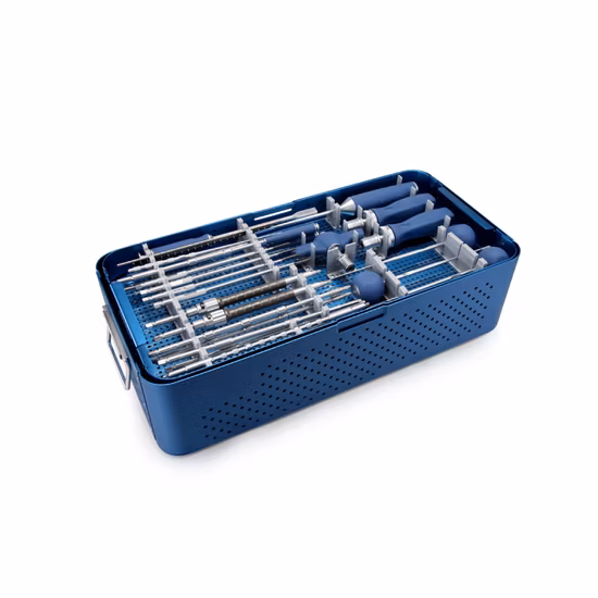 Recipiente vazio de caixa de pregos com trava para conjuntos de instrumentos com canto PPSU