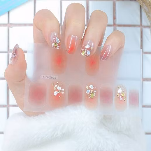 Tiktok venda quente adesivos de unhas série colorida adesivos novos adesivos para realce de unhas