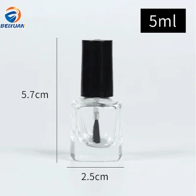 5ml atacado popular garrafa de esmalte de vidro vazio portátil pequena escova recipiente de arte de unha com multi